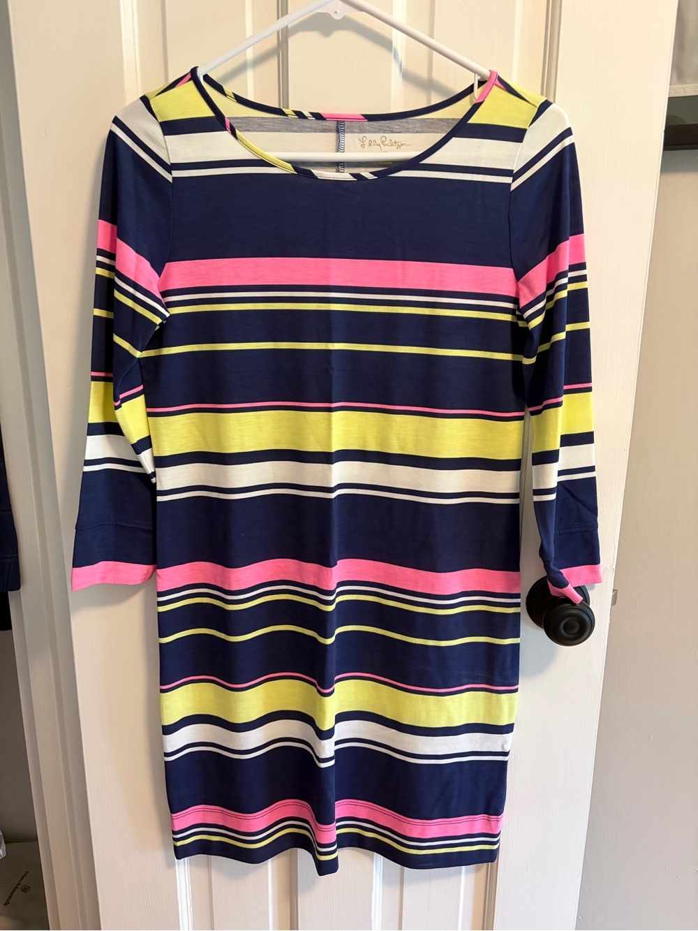 Lilly Pulitzer Navy, Pink & Yellow Striped Dress XS